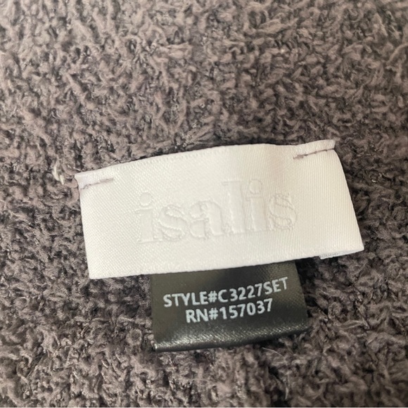 Isalis Fleece Lounge Pants Small Gray Pull-On Elastic Waist Skinny Fitted - Picture 6 of 8